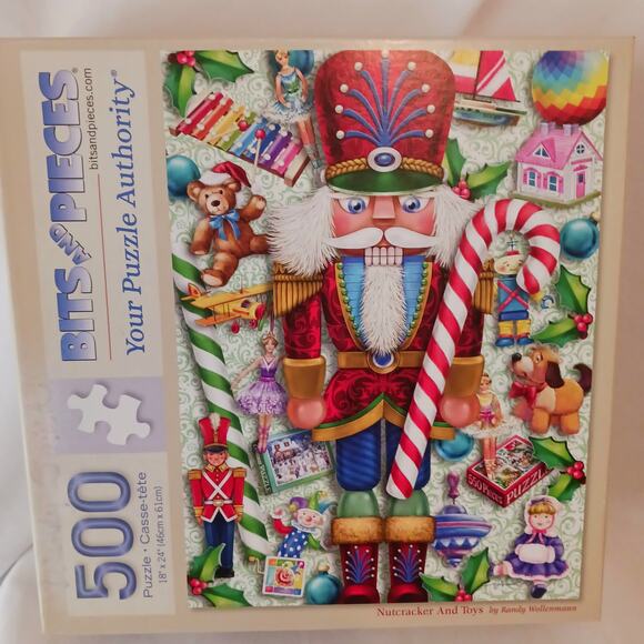 Bits and Pieces "Nutcracker and Toys" 500 Large Piece Puzzle by Randy Wollenmann - Picture 1 of 2